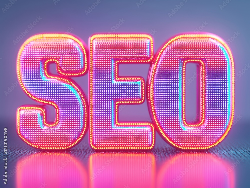 Aufkleber a vibrant, illuminated 3d representation of the letters 