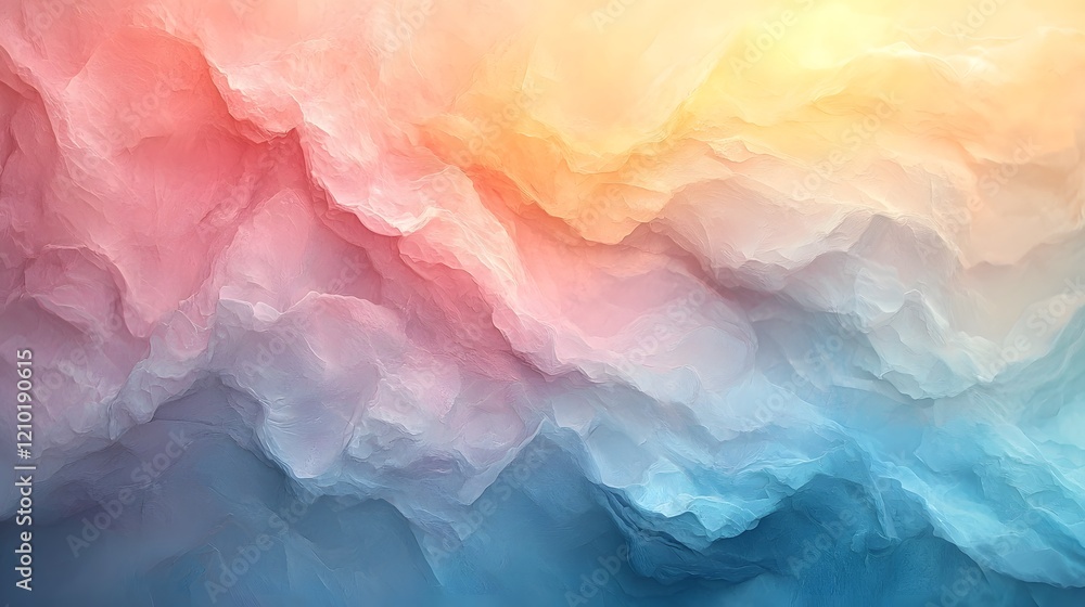 Poster captivating pastel gradient banner featuring a soft ethereal blend of rainbow hues in light blue pin