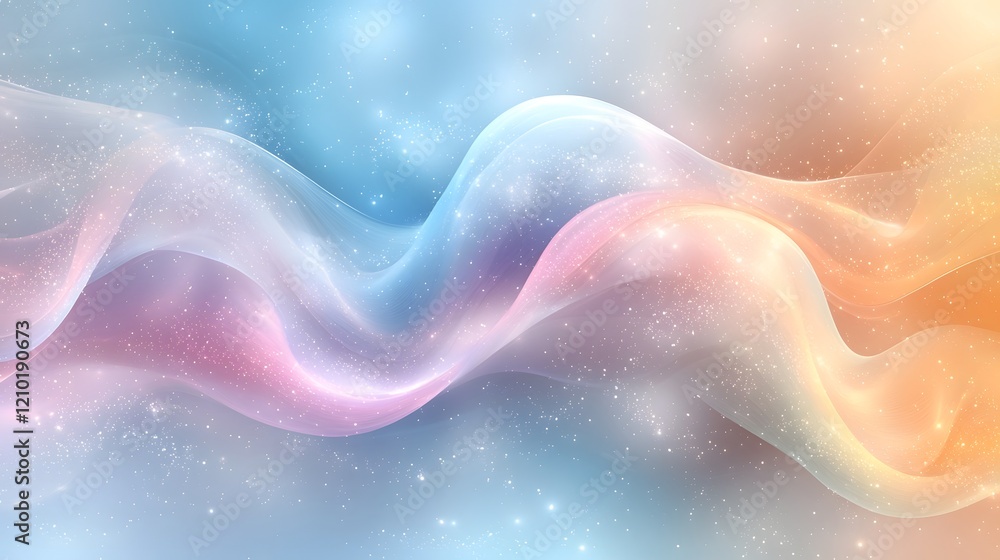 Poster pastel gradient fluid abstract banner with a smooth blend of light blue pink and soft rainbow colors