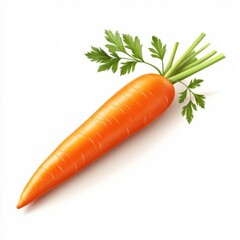 Vibrant orange carrot with fresh green leaves highlighting natural produce quality