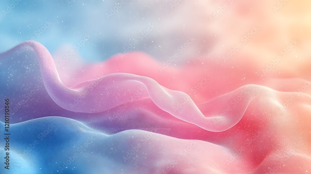 Aufkleber soft blended pastel gradient banner in light blue and pink tones infused with gentle rainbow hues cr