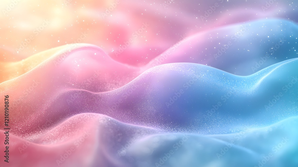 Aufkleber soft pastel gradient banner with blending light blue and pink tones creating a serene and blurred ba