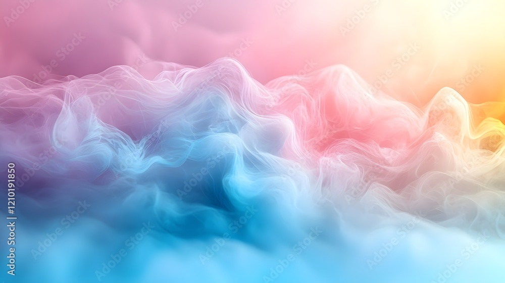 Poster mesmerizing pastel gradient banner design featuring a soft blurred blend of light blue pink and vibr