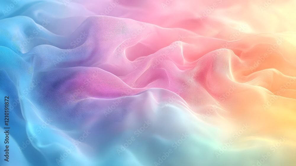 Poster smooth pastel gradient banner design with light blue pink and rainbow hues creating a soft and blurr