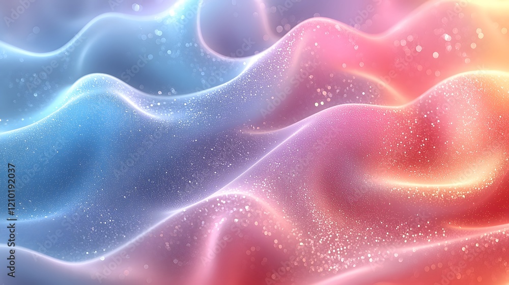 Poster Mesmerizing pastel gradient abstract background with a soft blended rainbow effect  The colors seamlessly transition from light blue to vibrant pink creating a dreamlike ethereal atmosphere