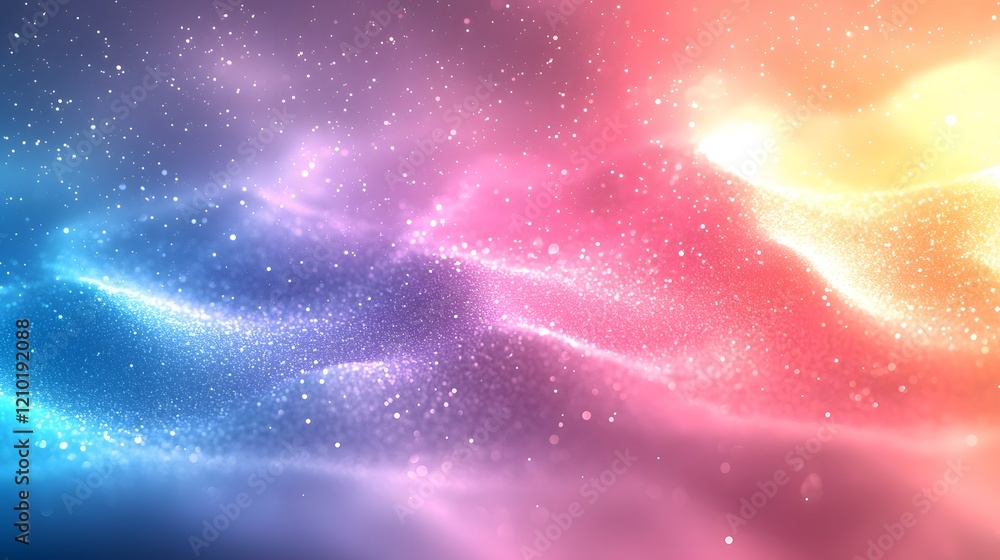Poster visually striking pastel gradient background with soft rainbow like tones highlighting soothing ligh