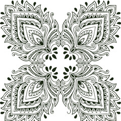 Beautiful flower art and mandala vector design