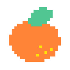 Obraz premium Cute Pastel Vector Illustration Kawaii Pixel Orange Sticker