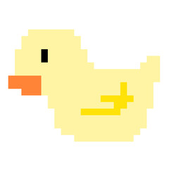 Cute Pastel Vector Illustration Kawaii Pixel Duck Sticker