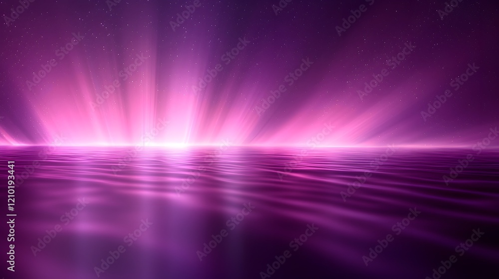 Poster Mesmerizing abstract background featuring a vibrant purple gradient with dynamic and glowing light rays soft shadows and a blurred ethereal aesthetic