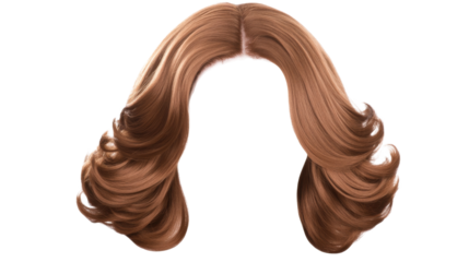 Stylish wig trendy and elegant, isolated on transparent background