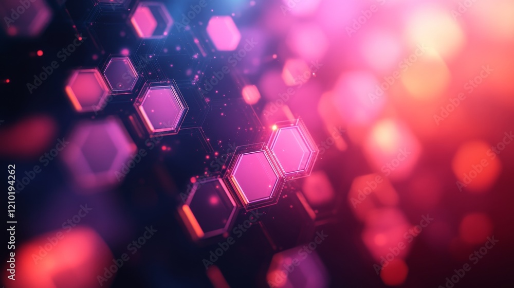 Aufkleber abstract hexagon network digital background design