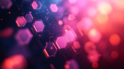 Abstract Hexagon Network Digital Background Design