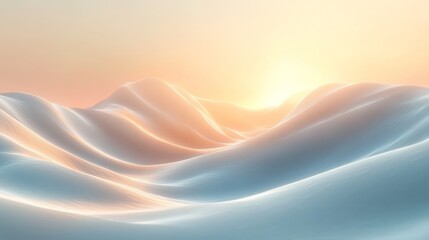 Fototapeta premium Serene Pastel Hills Sunset Landscape View