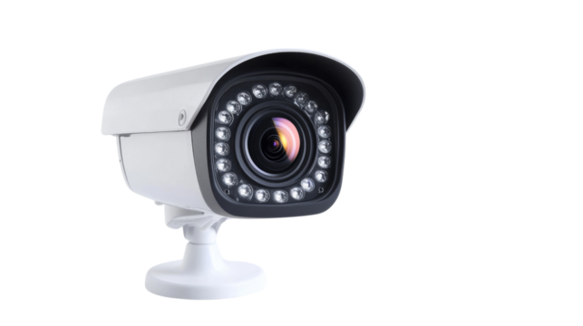 Surveillance smart camera, isolated on transparent background