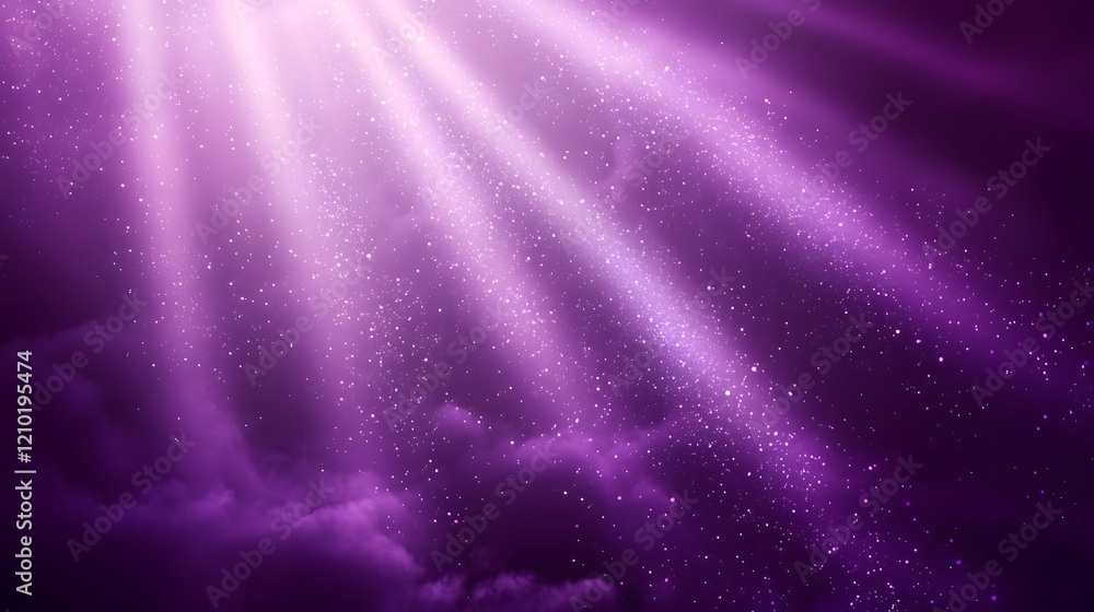 Poster Captivating abstract image featuring a vibrant purple gradient with soft glowing light rays and delicate shadows creating a mesmerizing and sophisticated visual experience designed for modern