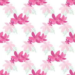 Vibrant Pink Flowers Vector Seamless Pattern. Floral repeat pattern great for textiles, tiles, wallpaper, gift paper, wedding designs.