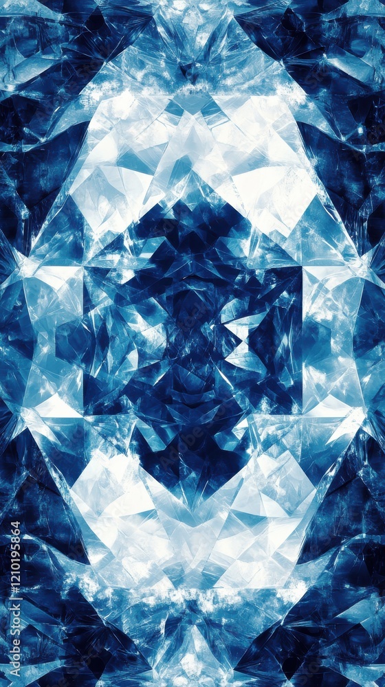 Fototapete geometric pattern of luminous icy shades creating a mesmerizing visual effect
