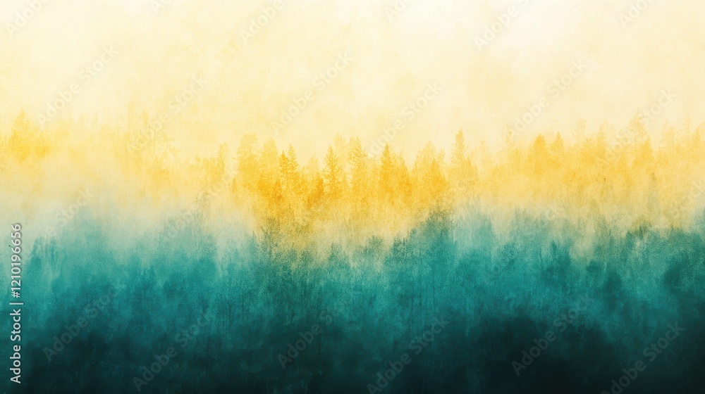 Poster vibrant teal gradient blending seamlessly with soft yellow hues creating an atmospheric backdrop