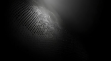 Abstract Black Perforated Surface: A Dark, Textured Monochrome Design