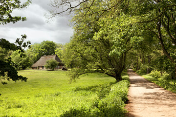 Historic farm house at Lüneburg Heath nature reserve