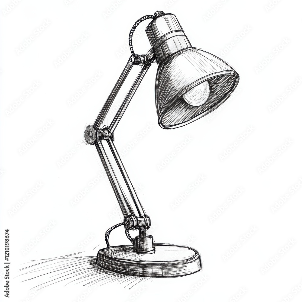 Poster desk lamp with adjustable arm designed for versatile lighting in workspaces