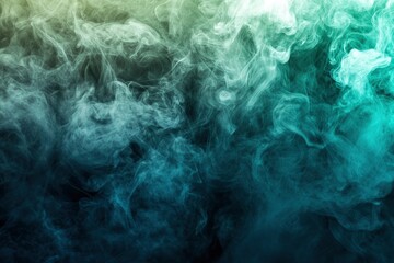 Obraz premium Ethereal Teal and Green Smoke: An Abstract Vapor Artwork