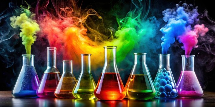 Colorful Chemical Reaction, chemical reaction, compounds, chemical reaction