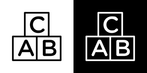 Abc vector icon in thin line style