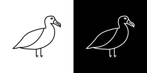 Albatross vector icon in thin line style