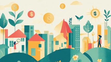 Community-driven initiatives showcasing sustainable development and harmony in urban landscapes with a focus on collaboration