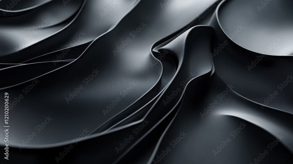 Poster swirling lines of charcoal gray create a dynamic texture on a smooth surface in abstract design