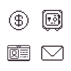 bundle business set pixel art 