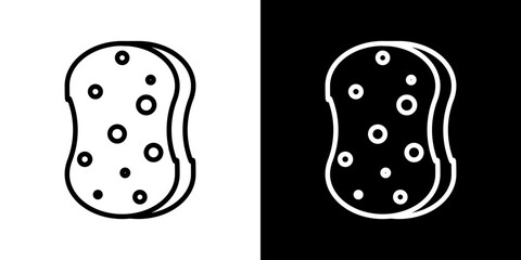 Bath sponge vector icon in thin line style