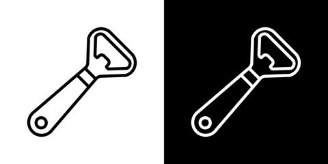 Bottle opener vector icon in thin line style