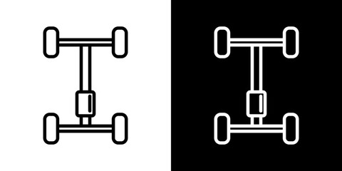 Car chassis vector icon in thin line style