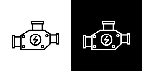Car carburetor vector icon in thin line style