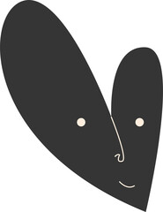 Cute cartoon funny playful heart with face