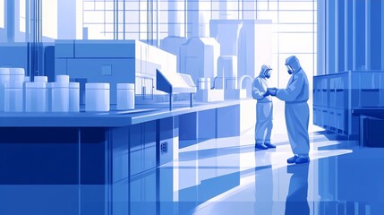 Scientists in Modern Lab Working on Research and Development