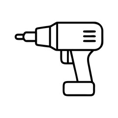 drill icon, drill line art - simple line art of drill, perfect for drill logos and icons