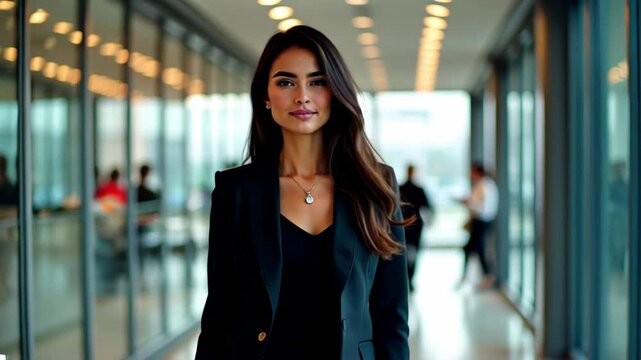 Confident Businesswoman Portrait in Modern Office
