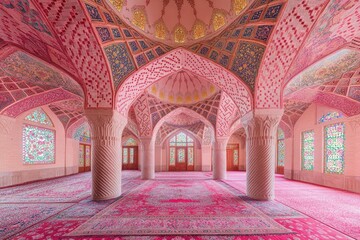 Obraz premium Pink Mosque Interior Architecture Stunning Design