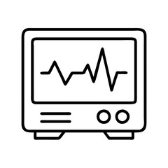 ecg monitor icon, ecg monitor line art - simple line art of ecg monitor, perfect for ecg monitor logos and icons