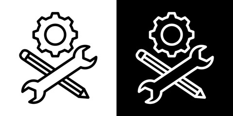 Customized vector icon in thin line style