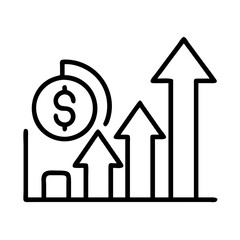 economic growth icon, economic growth line art - simple line art of economic growth, perfect for economic growth logos and icons