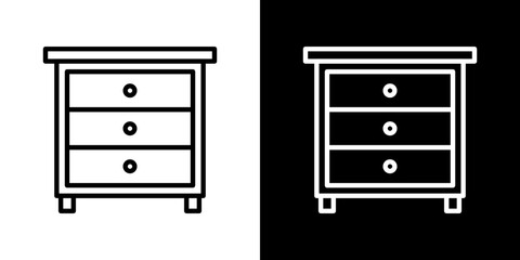 Dresser icons set in black filled and stroke line style