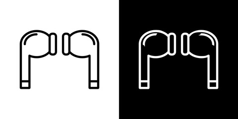 Earbuds vector icon in thin line style