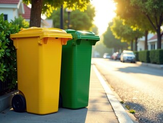 Suburban Recycling Bins - Yellow & Green