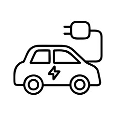 electric car icon, electric car line art - simple line art of electric car, perfect for electric car logos and icons