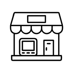 electronics store icon, electronics store line art - simple line art of electronics store, perfect for electronics store logos and icons